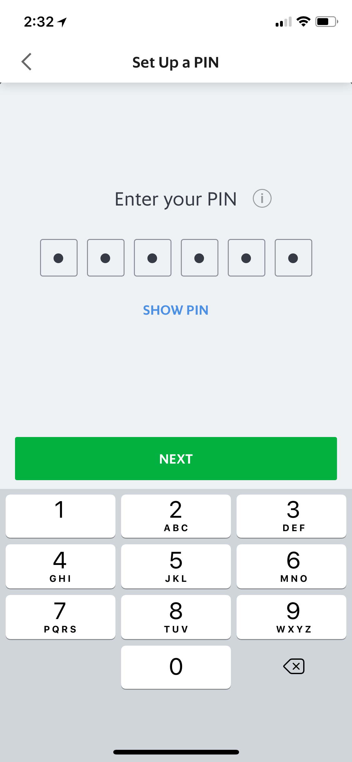 设置安全PIN-数字键盘输入