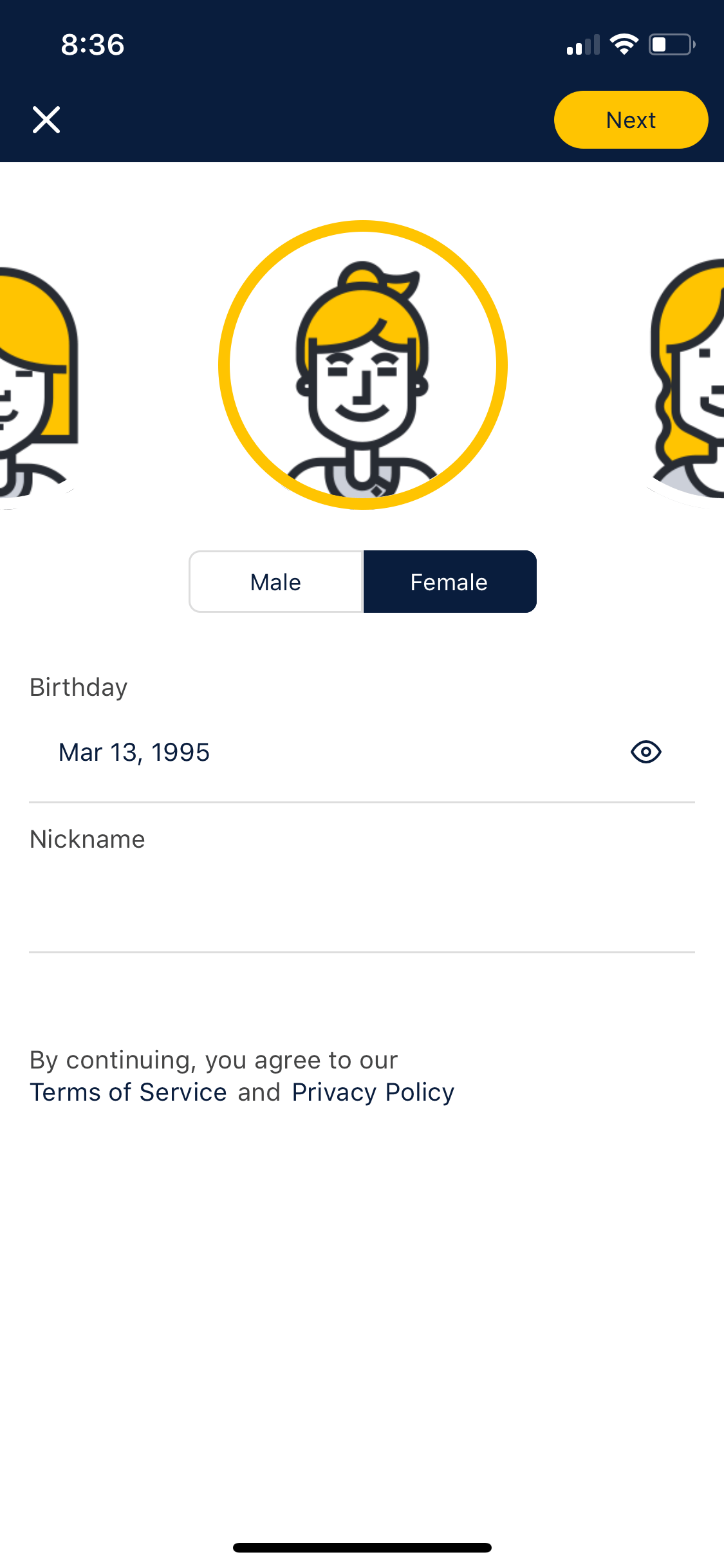 注册:生日已填扎发女