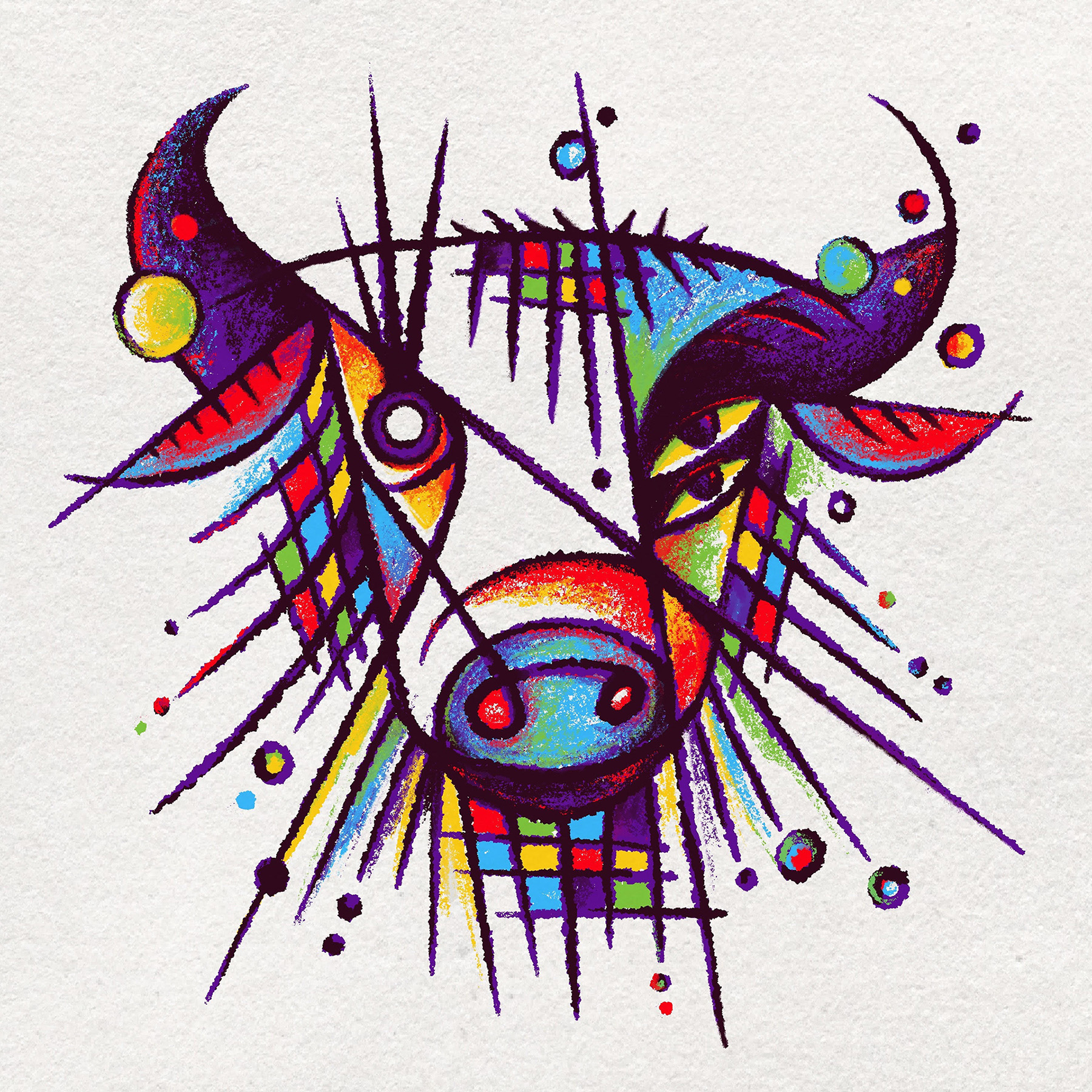 art bison checks geometrivc Panda  Picasso tiger Abstract Art animal m.jpg