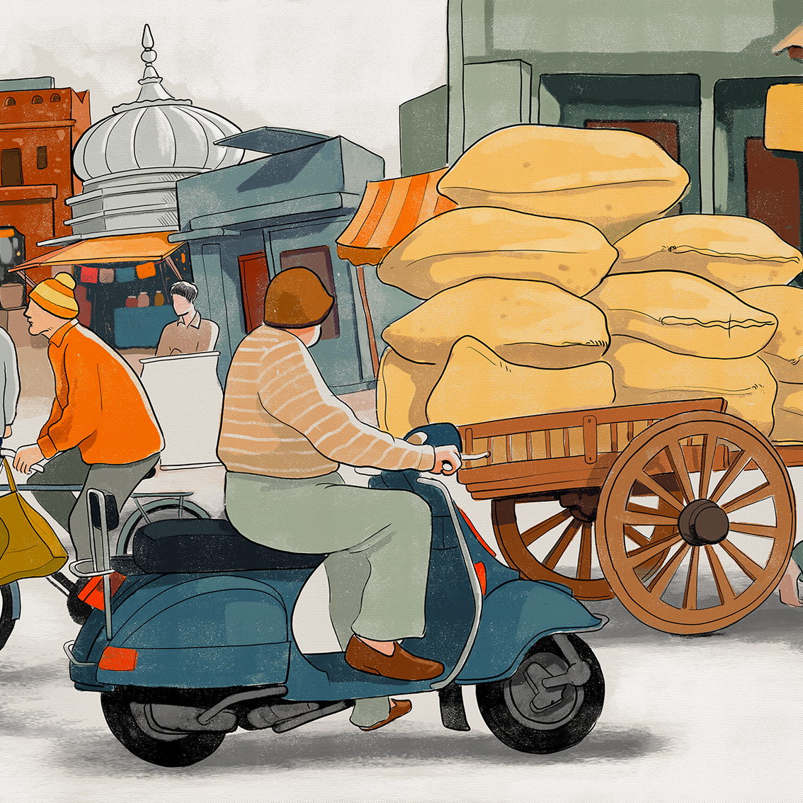 artist fine art ILLUSTRATION  indian painting   people Street Street A (7).jpg
