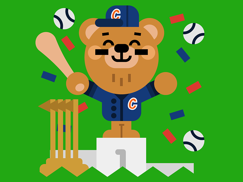 Chicago Cubs baseball bear chicago chicago cubs cubs cute illustration.png