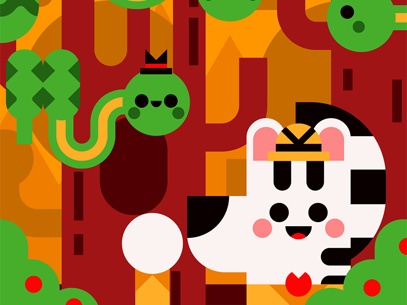 Safari animals bright character cute illustration snake snakes vector.png