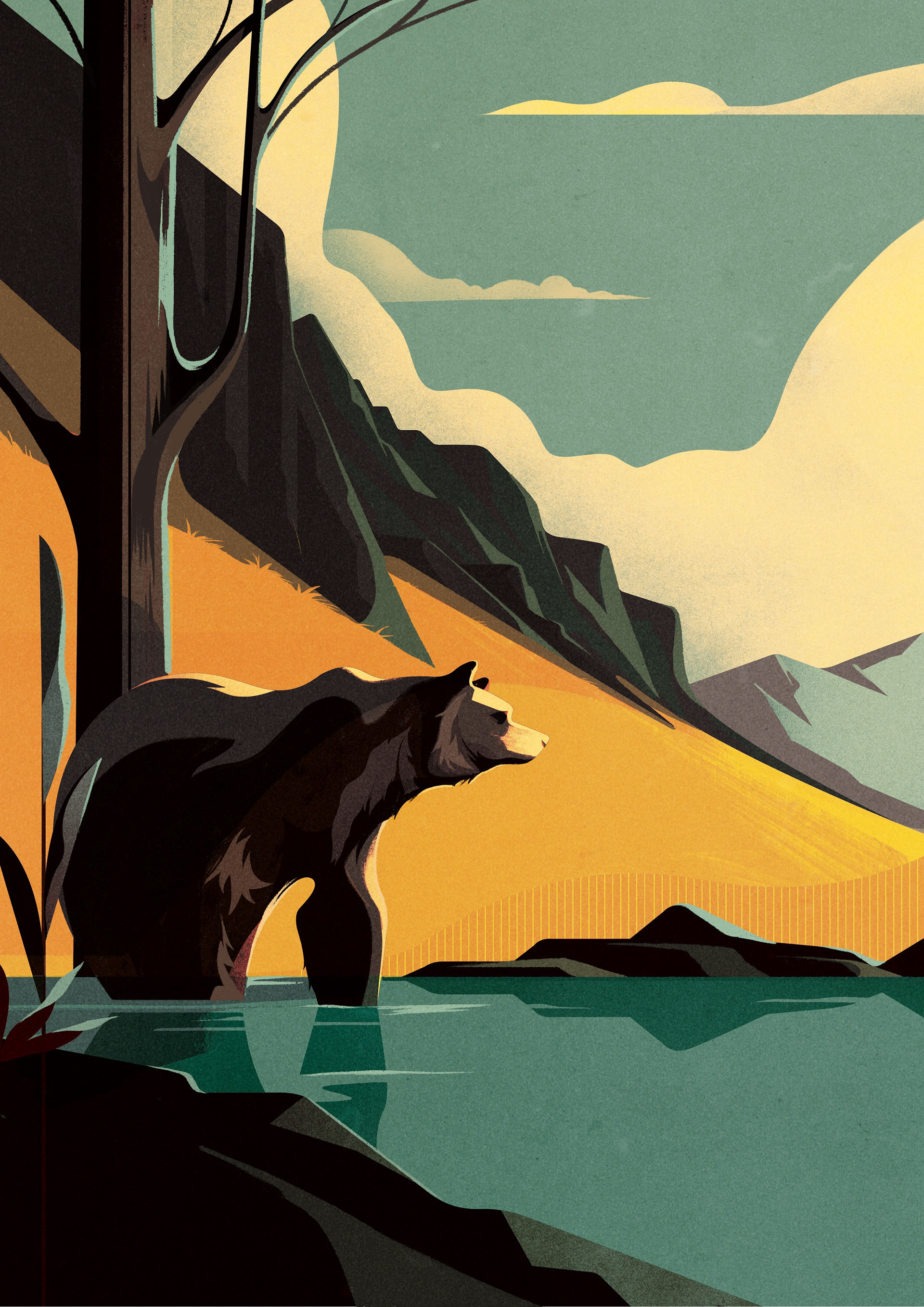 animals art bear bird birds colour contemporary deer graphic Nature (3).jpg