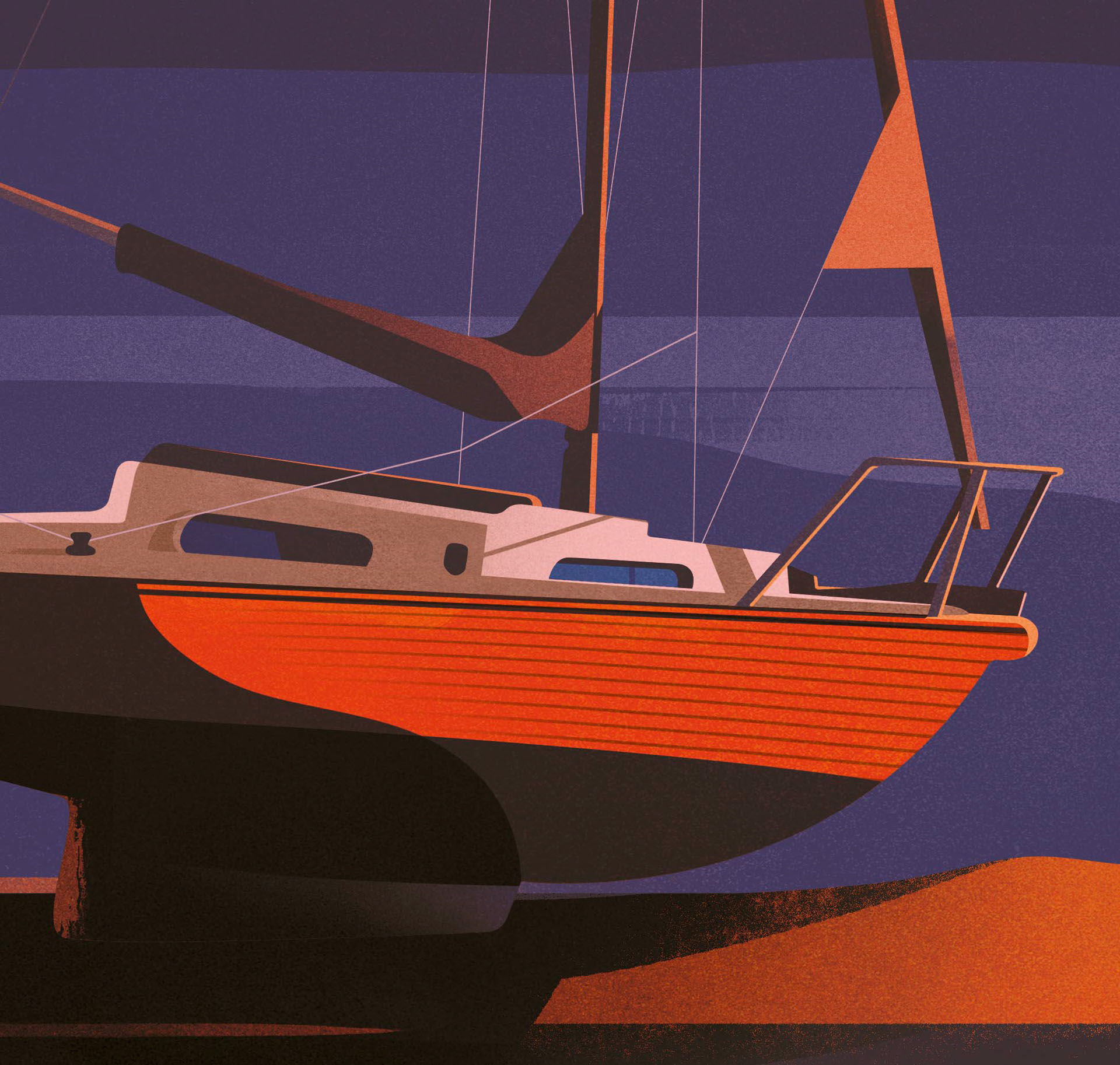 boat ILLUSTRATION  Landscape Nature people poster river Travel trees (4).jpg