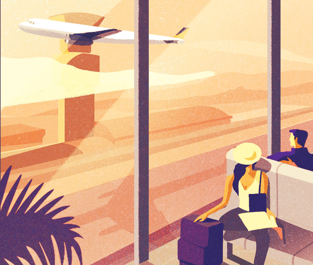 Travel airplane people figures light sunset airport Drawing  graphic L (4).jpg