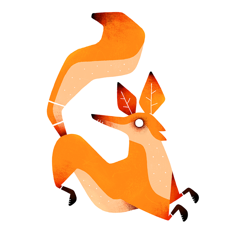 animal brush colorfull FOX ILLUSTRATION  Nature seal sticker texture (2).png