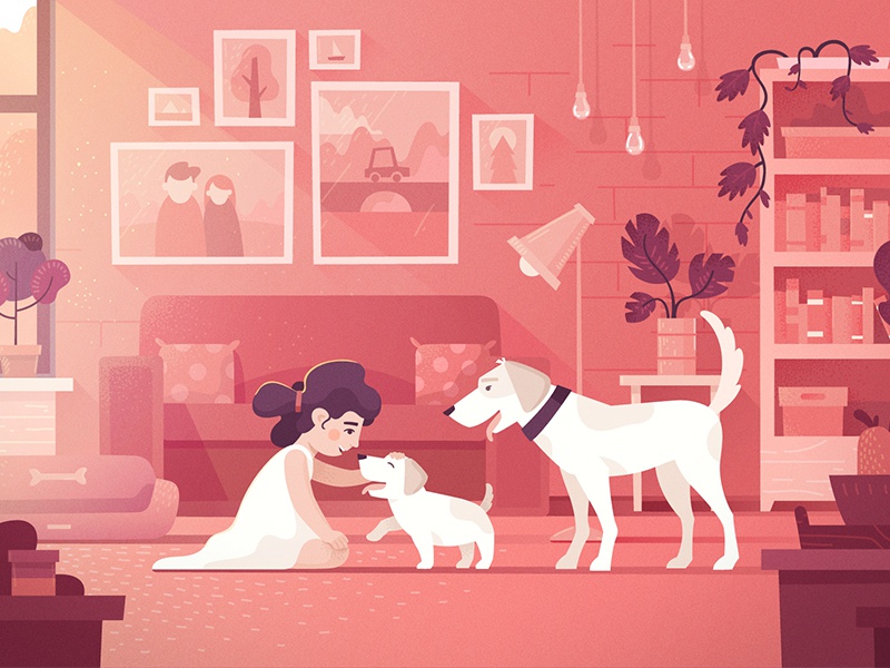 Kid friendly dog kid girl friend pet dog vector design texture illustr.jpg