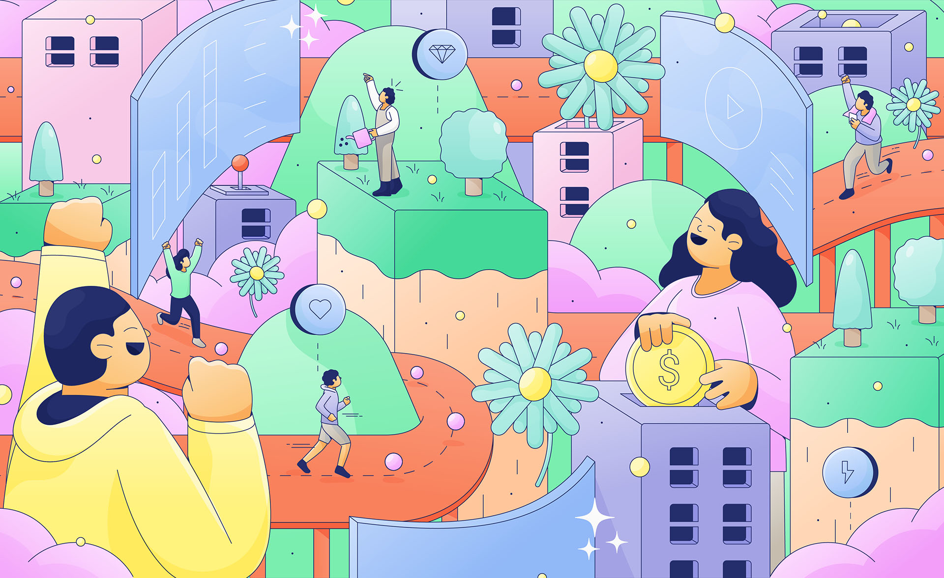 apple city color Emans Fun game ILLUSTRATION  play vector videogame.jpg