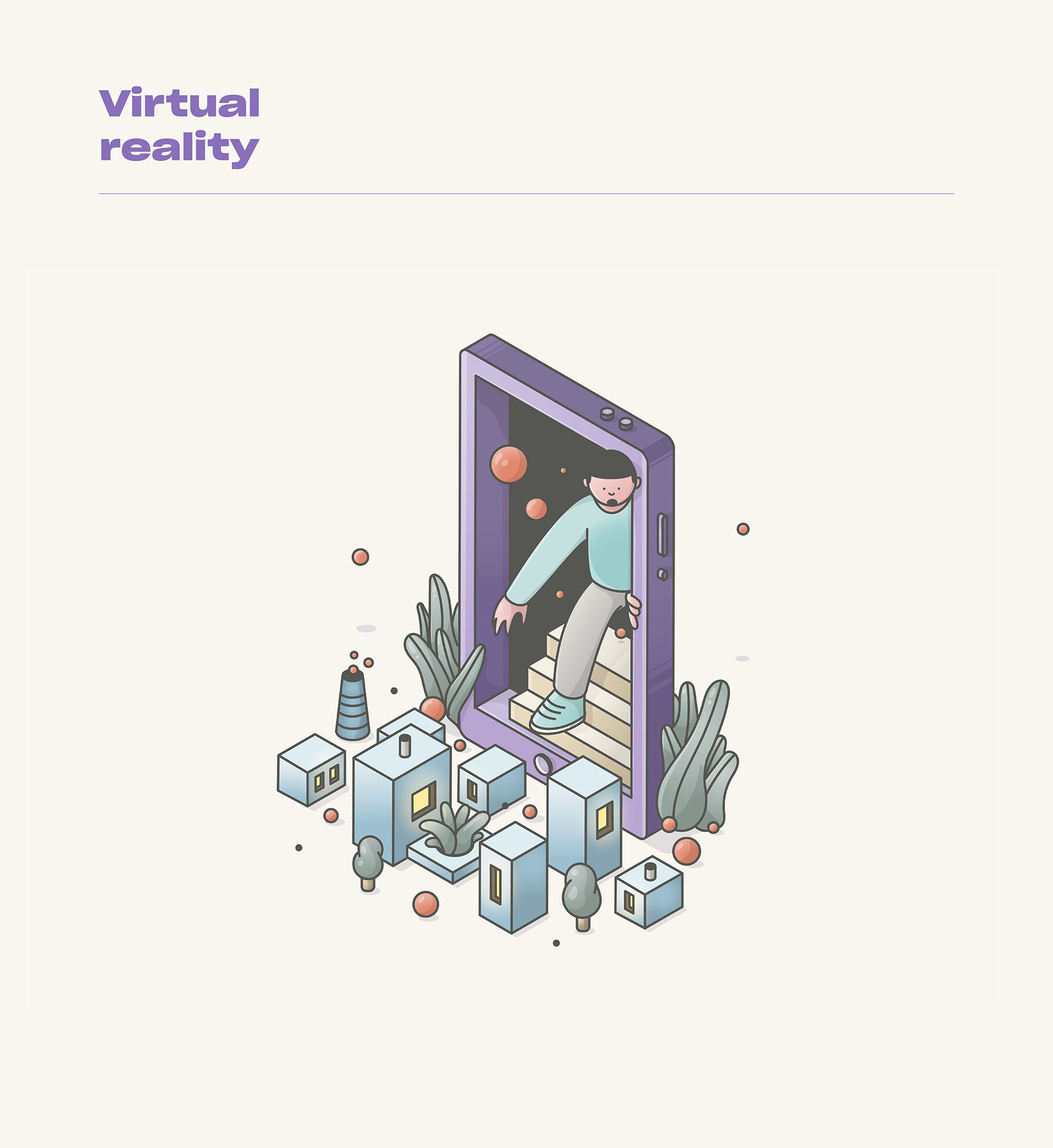 logo ILLUSTRATION  Isometric doodle Character phone city mobile 3D Spa.jpg