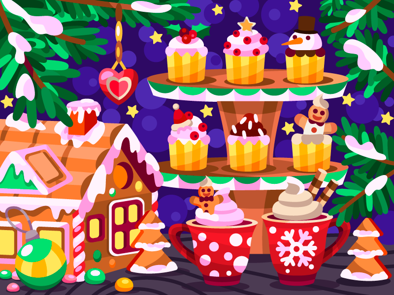 Christmas cupcakes vectorart vector candy bar new year christmas holid.png