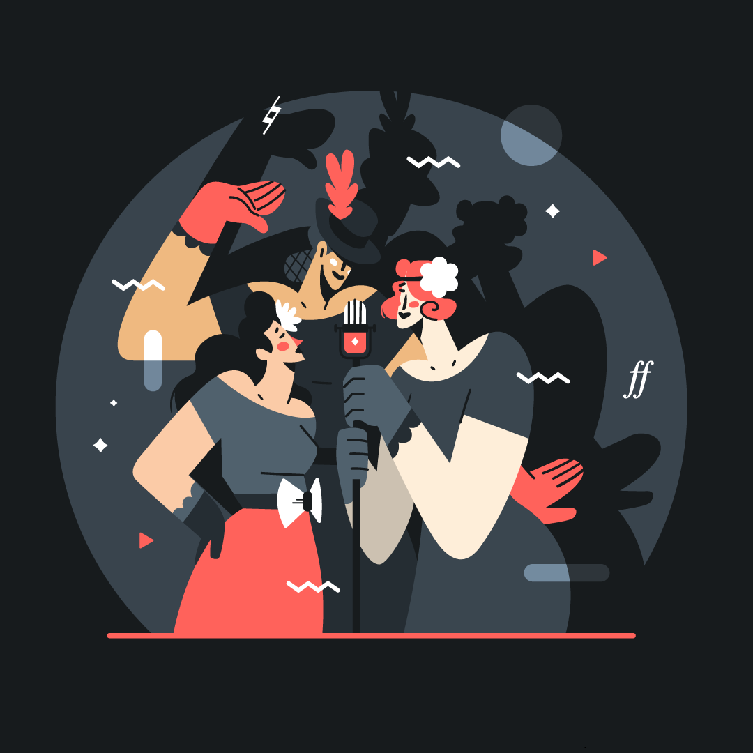 1930s Character ILLUSTRATION  music Retro Singer song vector vintage w.png