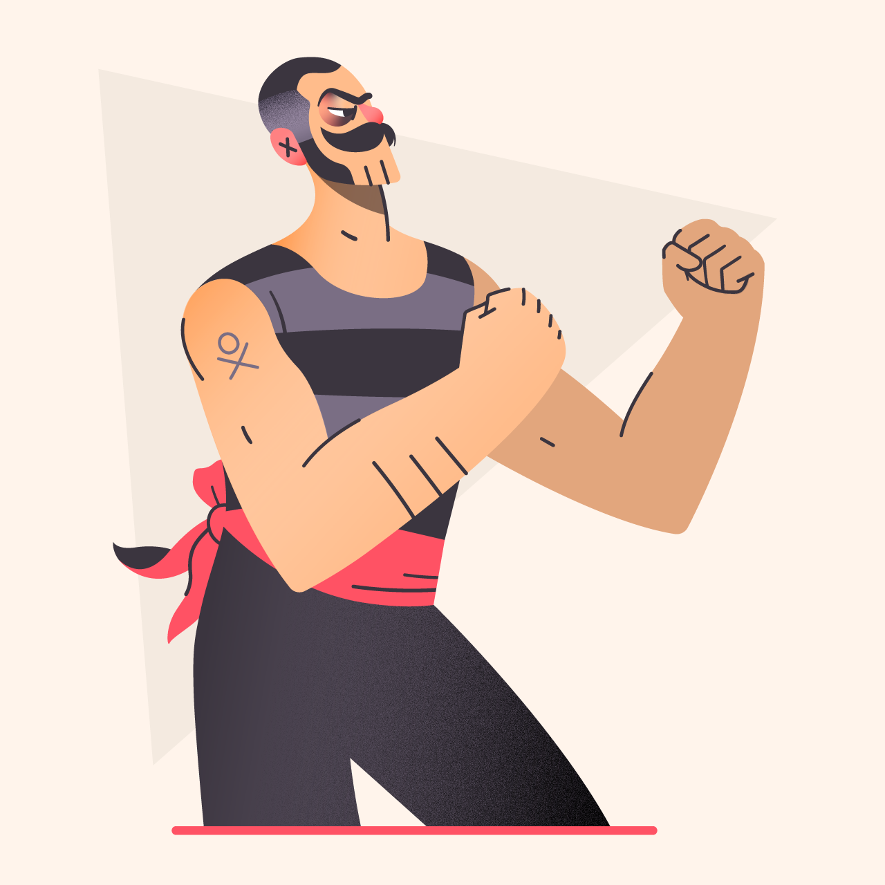 1920s Boxing Character fight flat ILLUSTRATION  Retro tattoo vector vi.png