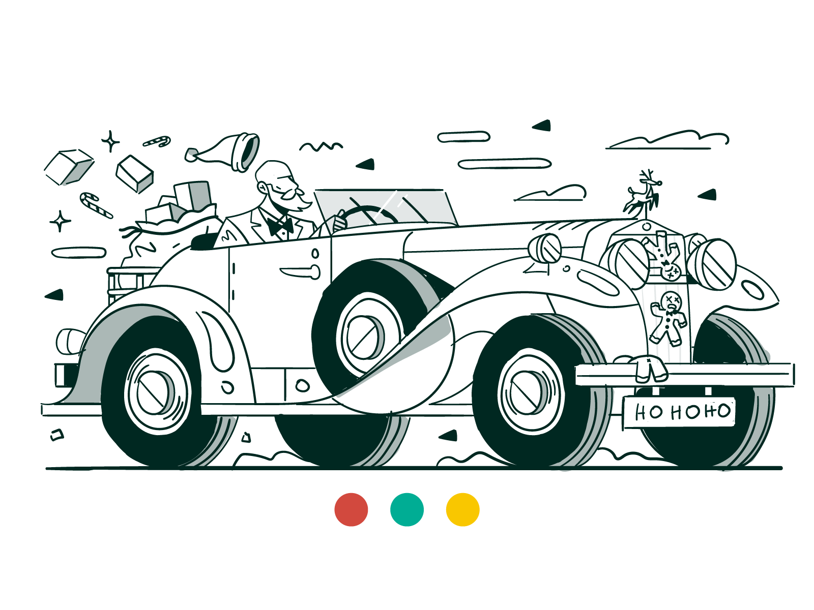car Christmas elegant Fashion  ILLUSTRATION  peakybkinders Retro santa (2).png