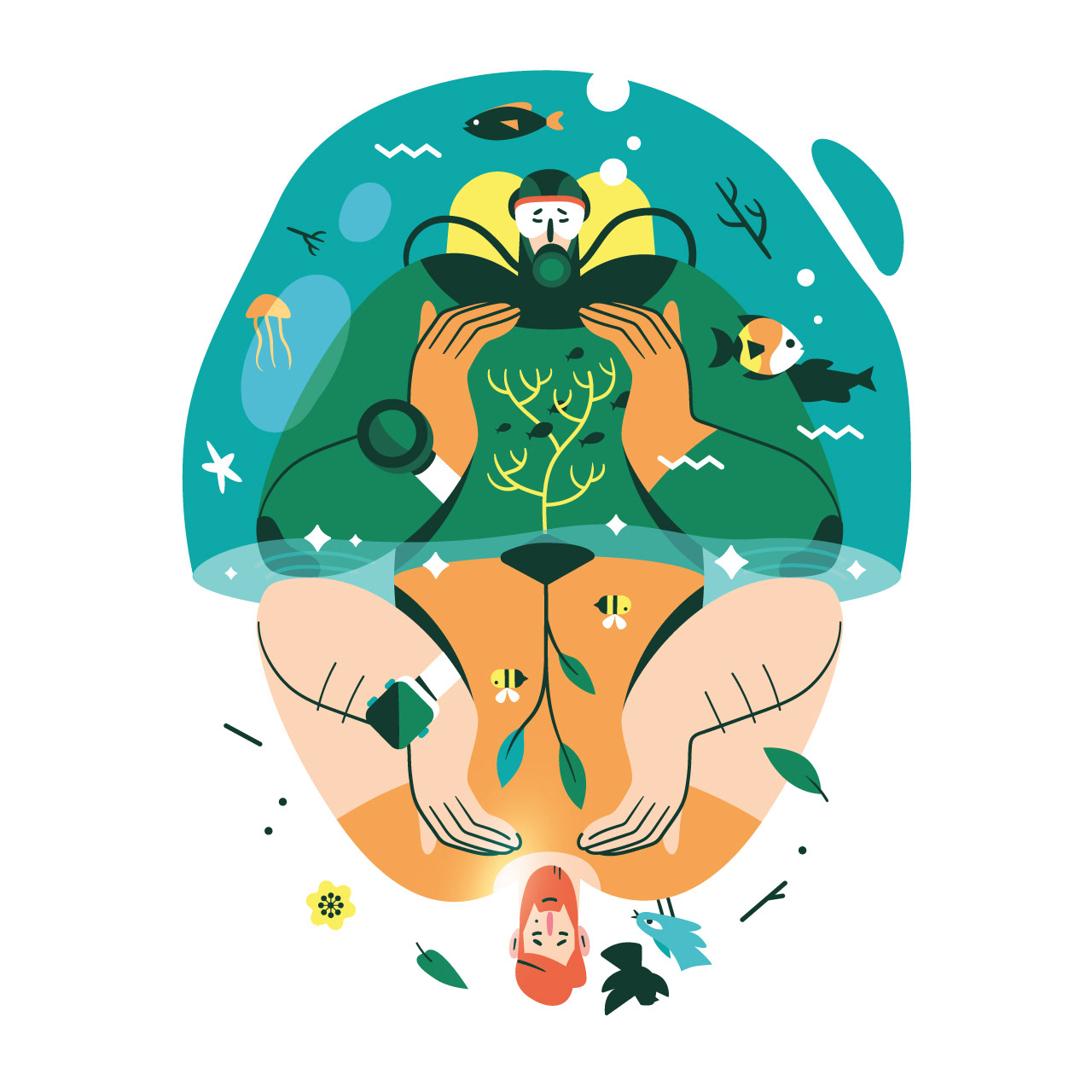 Character ecosystem fish flat ILLUSTRATION  Nature Plant PlayingArts v (2).jpg