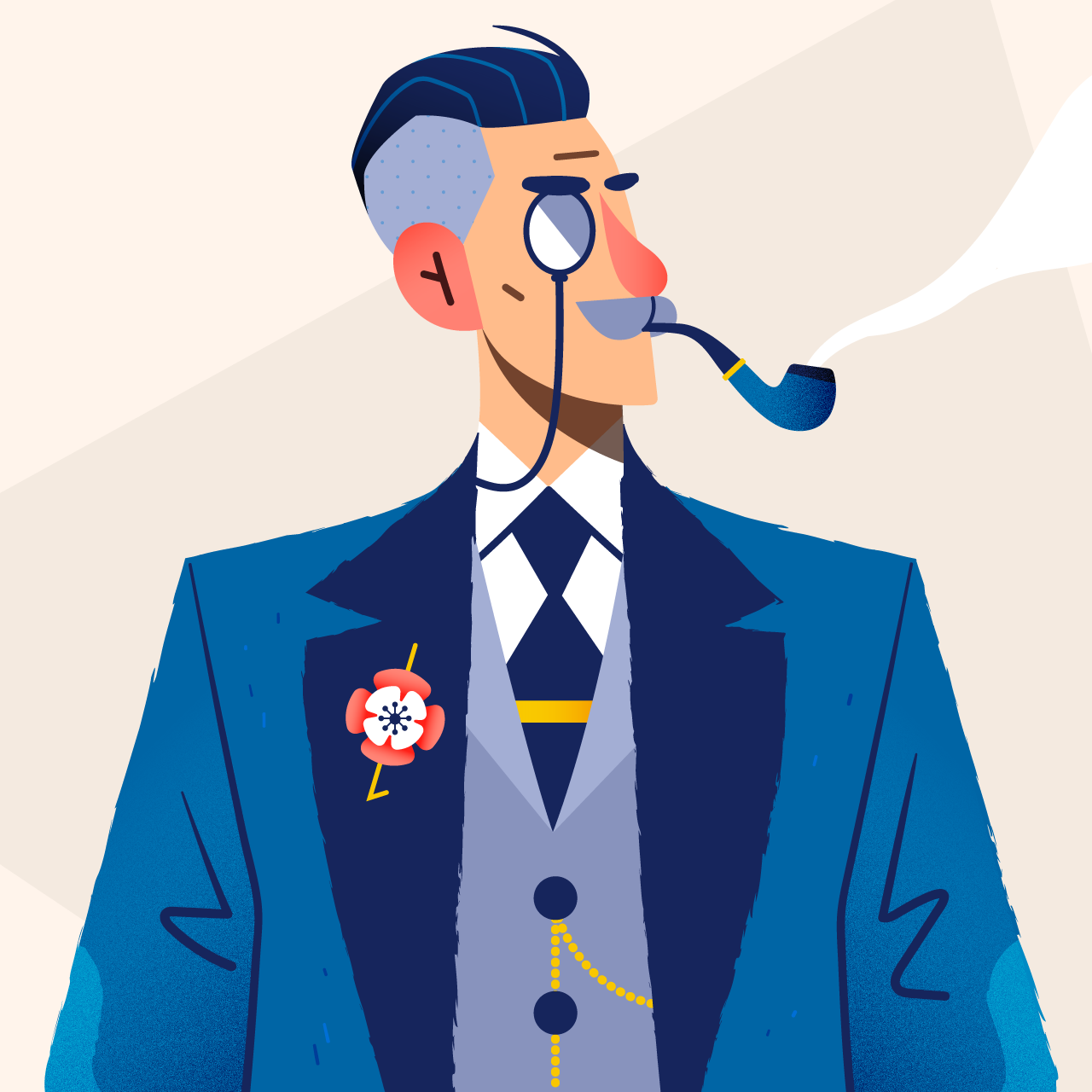 Character elegant flat ILLUSTRATION  old fashion peakyblinders Retro s.png