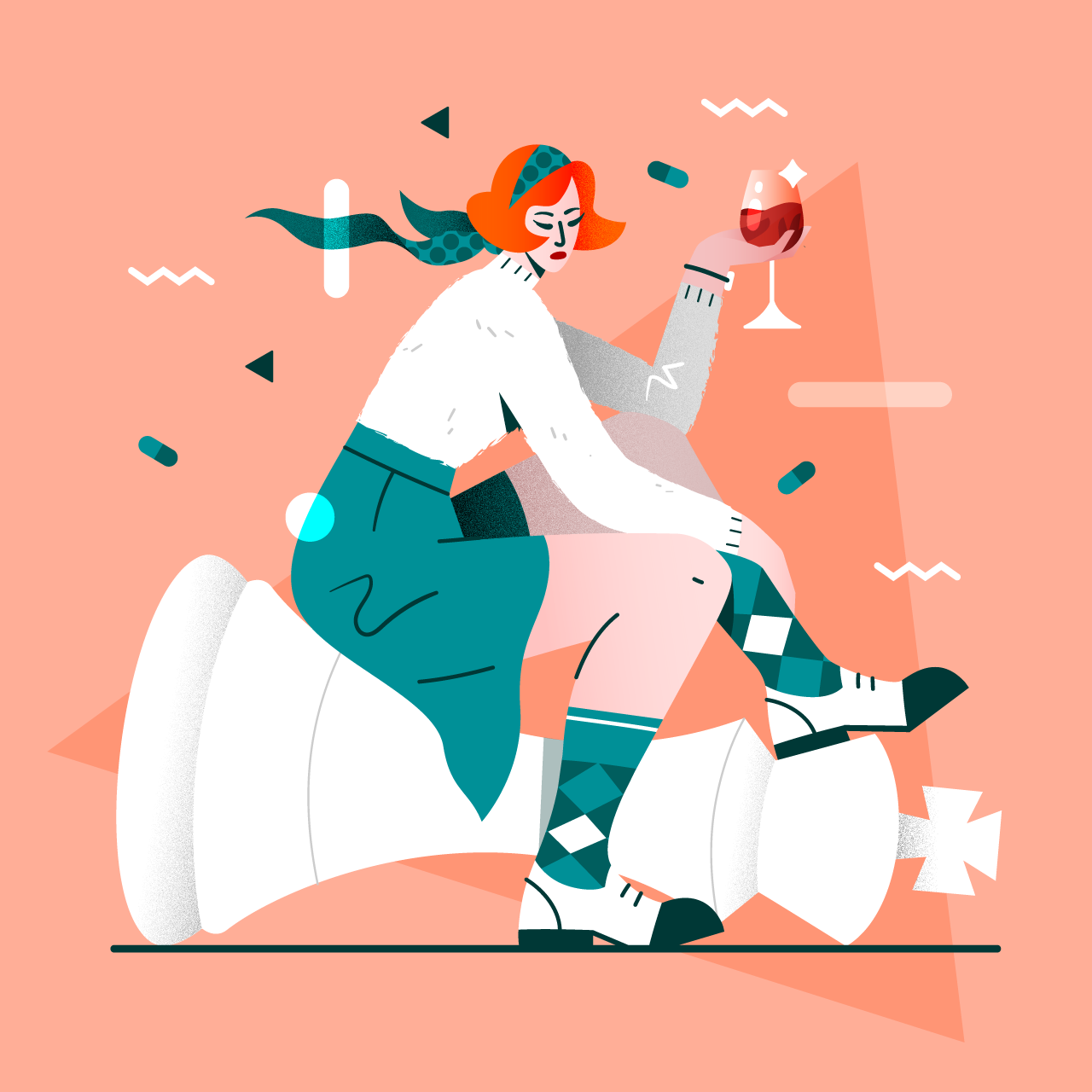 chess elegant Fashion  flat ILLUSTRATION  Retro thequeensgambit vector.png