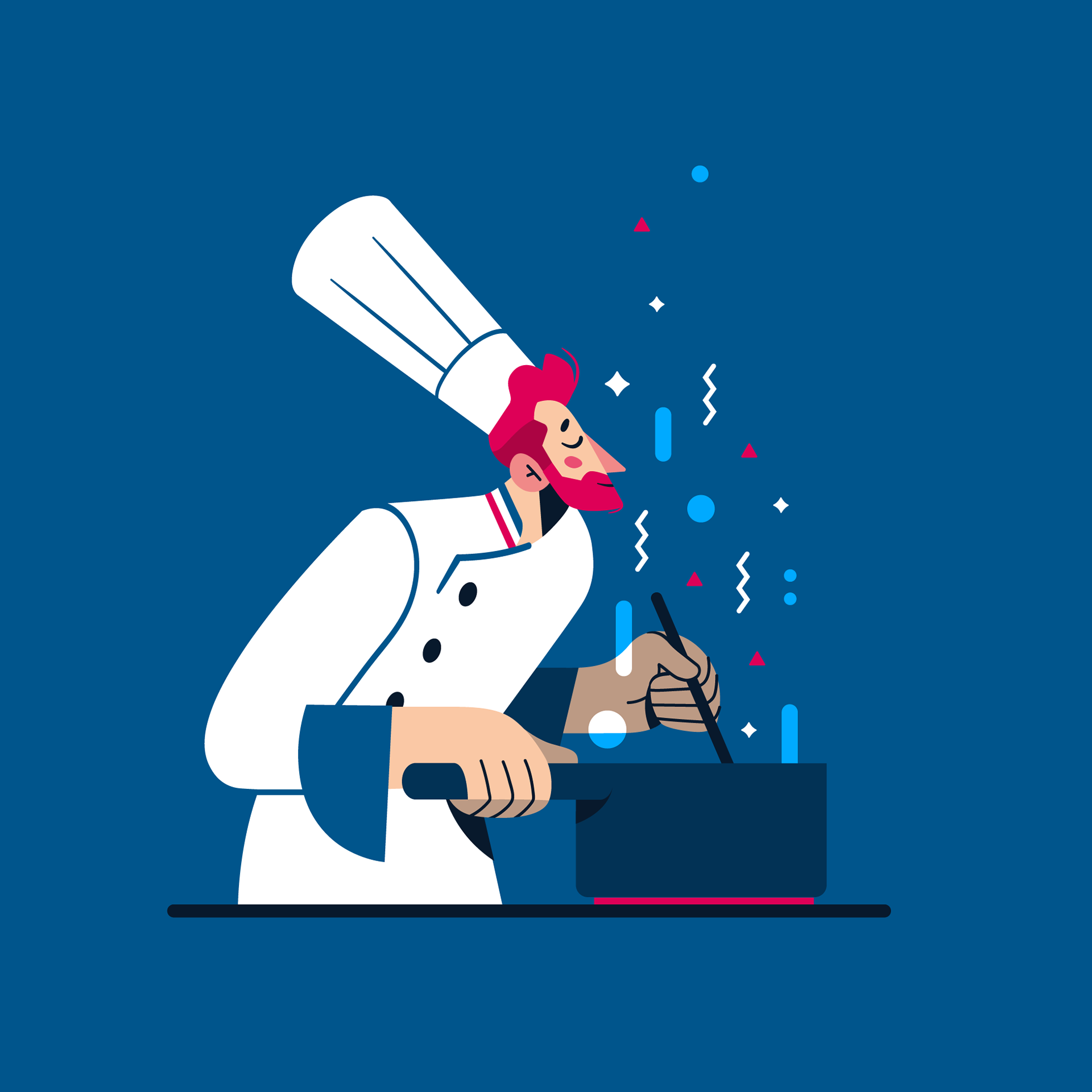 ILLUSTRATION  flat vector Food  cook cooking chief Character French cu.png