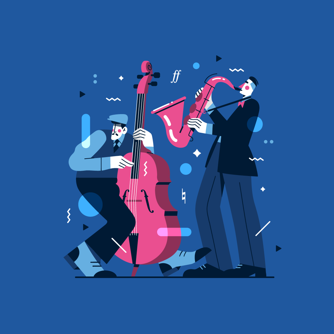 ILLUSTRATION  vector flat music jazz musician saxophone cello musician.png