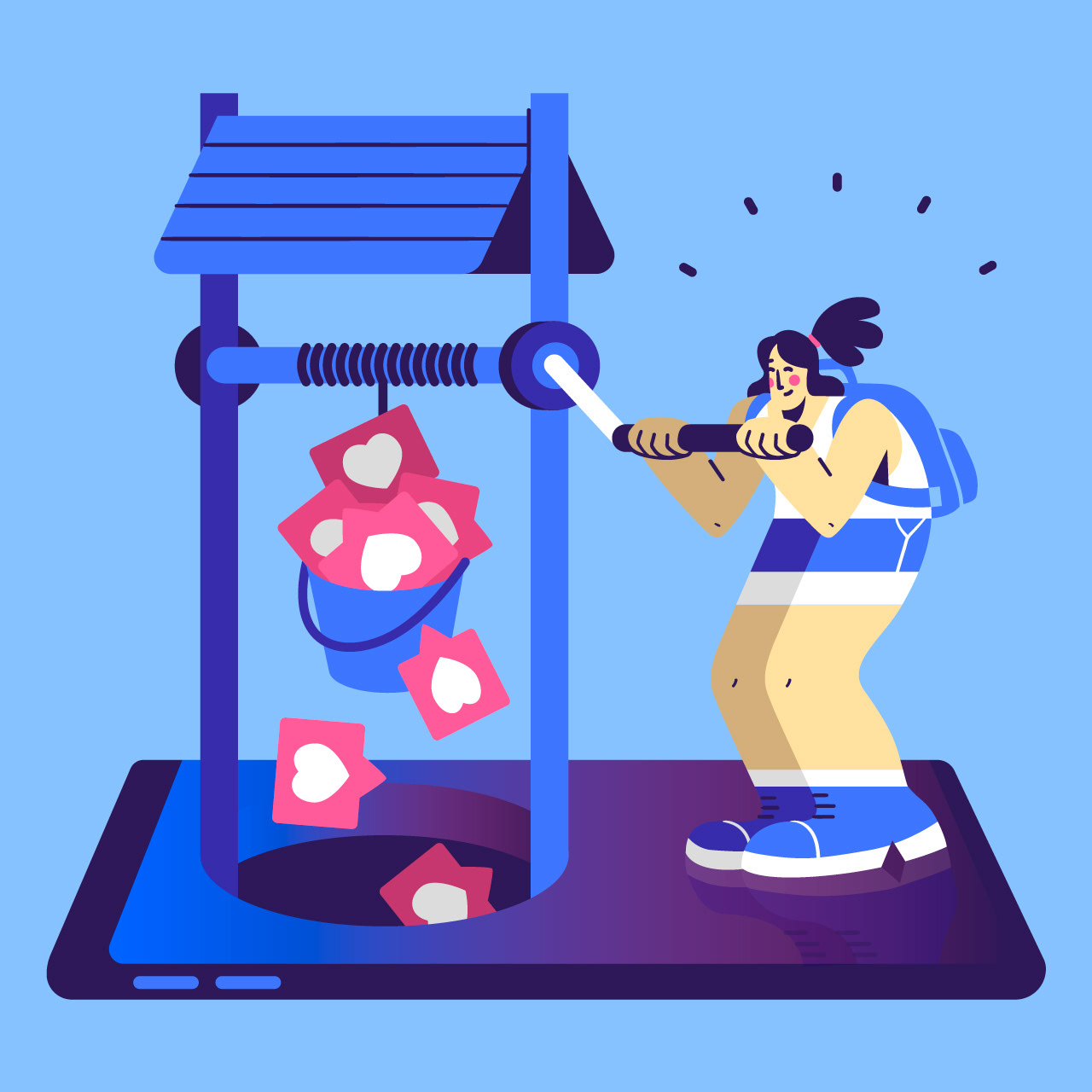 vector flat flat illustration Character design addiction likes social.jpg