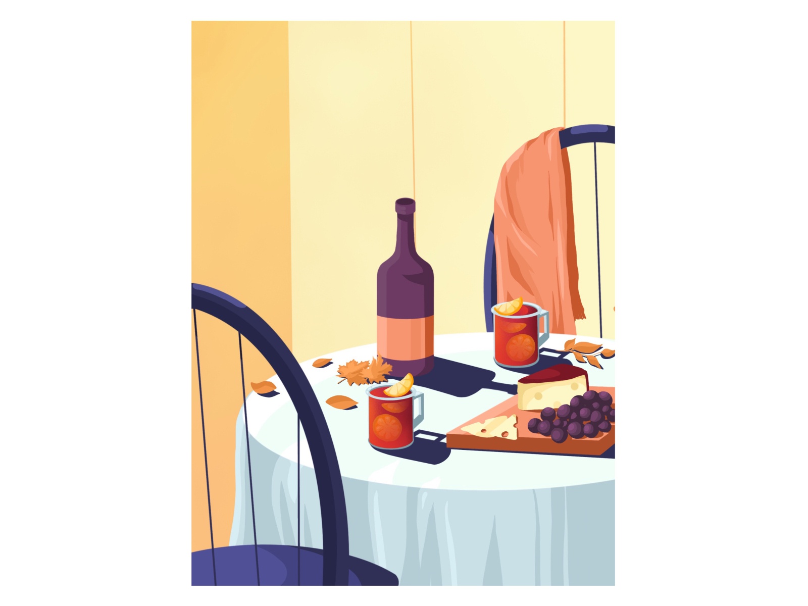 Autumn graphic falt artwork art illustration table lemon breed cheese.jpg