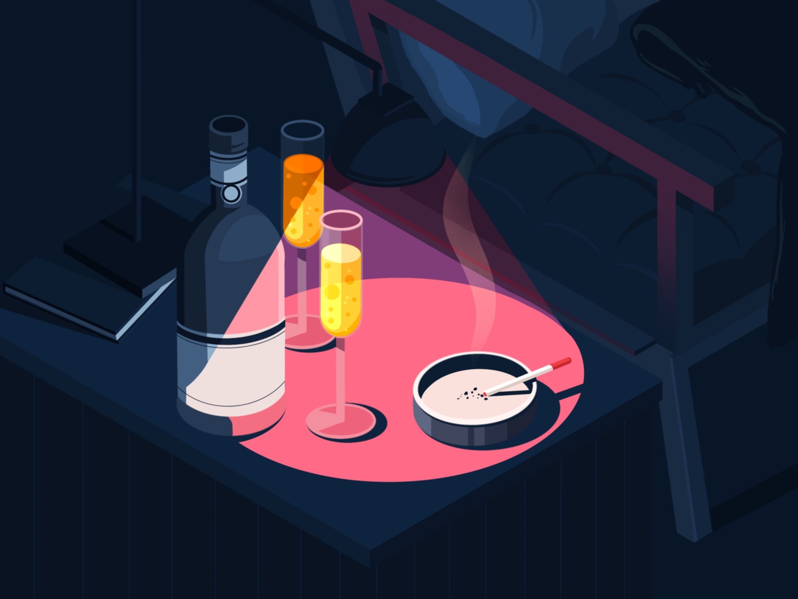 Champagne cocktail bar art illustration illustration art artwork old f.jpg