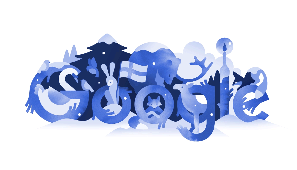 Google Doodle snow bear Vector Illustration typographic illustration r (2).gif