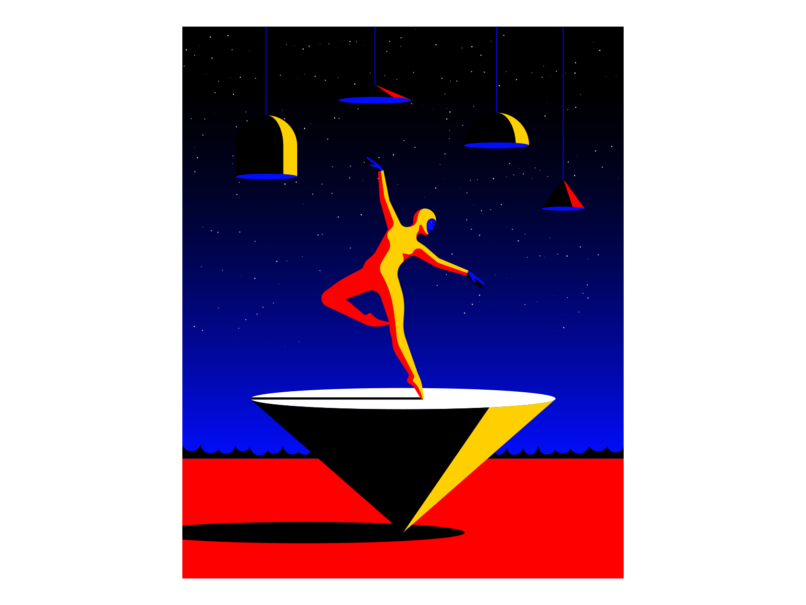 Balance surrealism ballet dancer vector illustration.png
