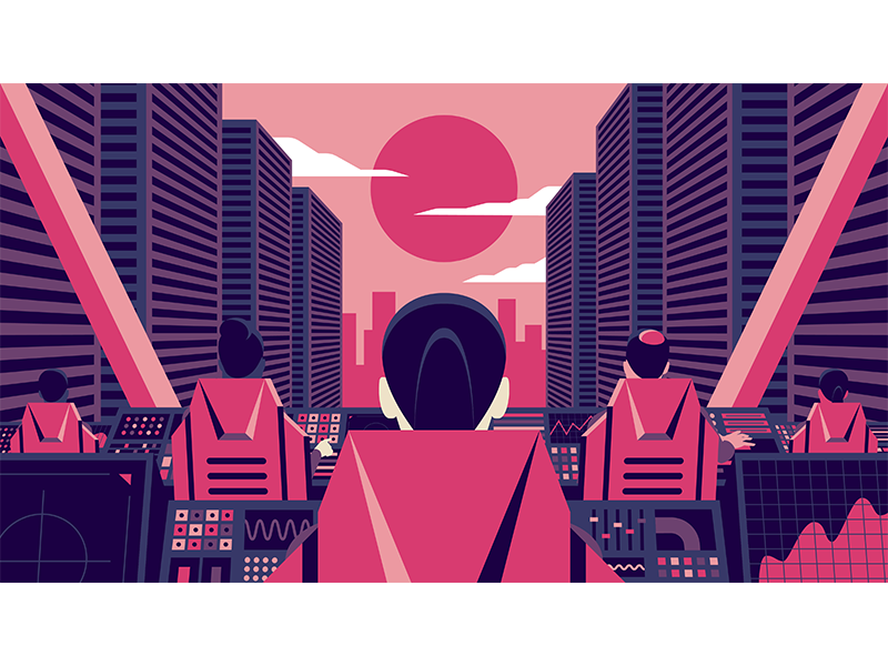 Ch 4 Design Handbook sunset illustration sci fi control room city robo.png
