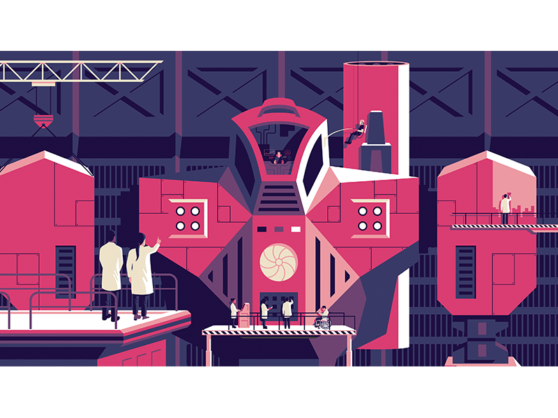 Design Ops Handbook cover industrial illustration future sci-fi charac.png