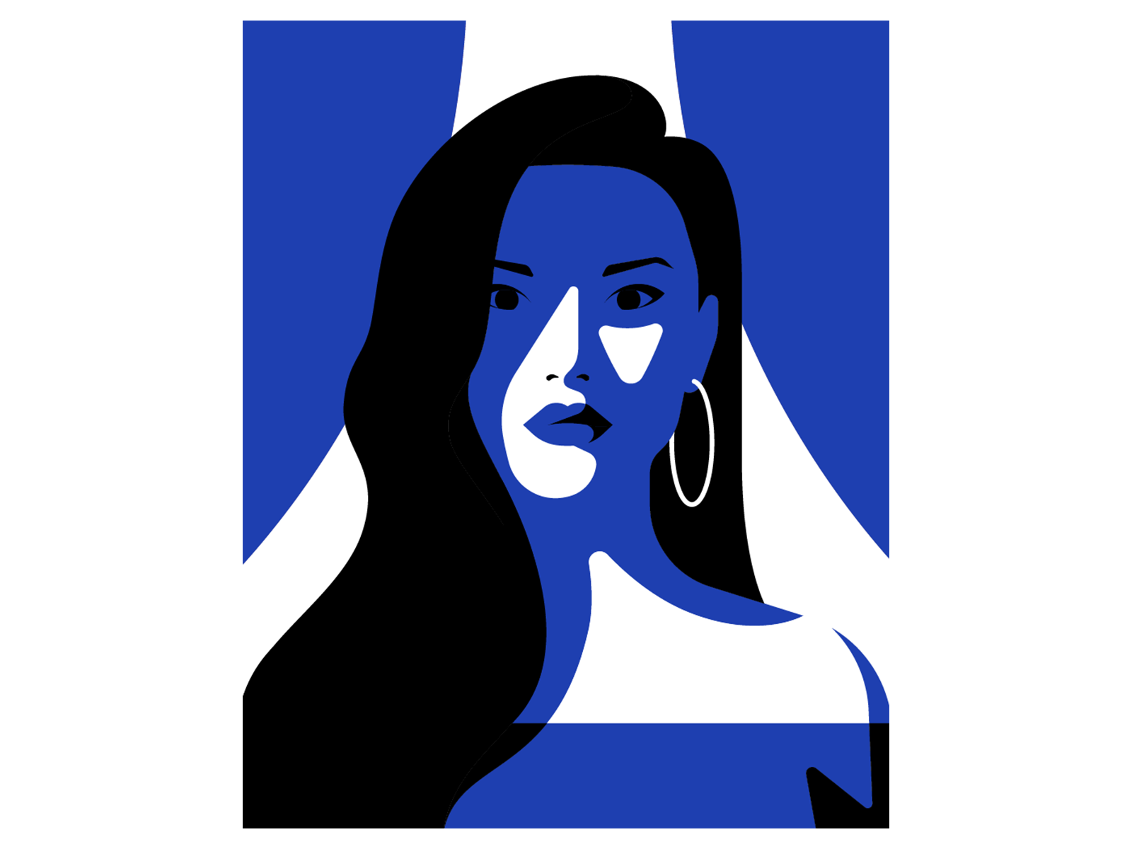 Lady In Blue woman lady vector portrait.png