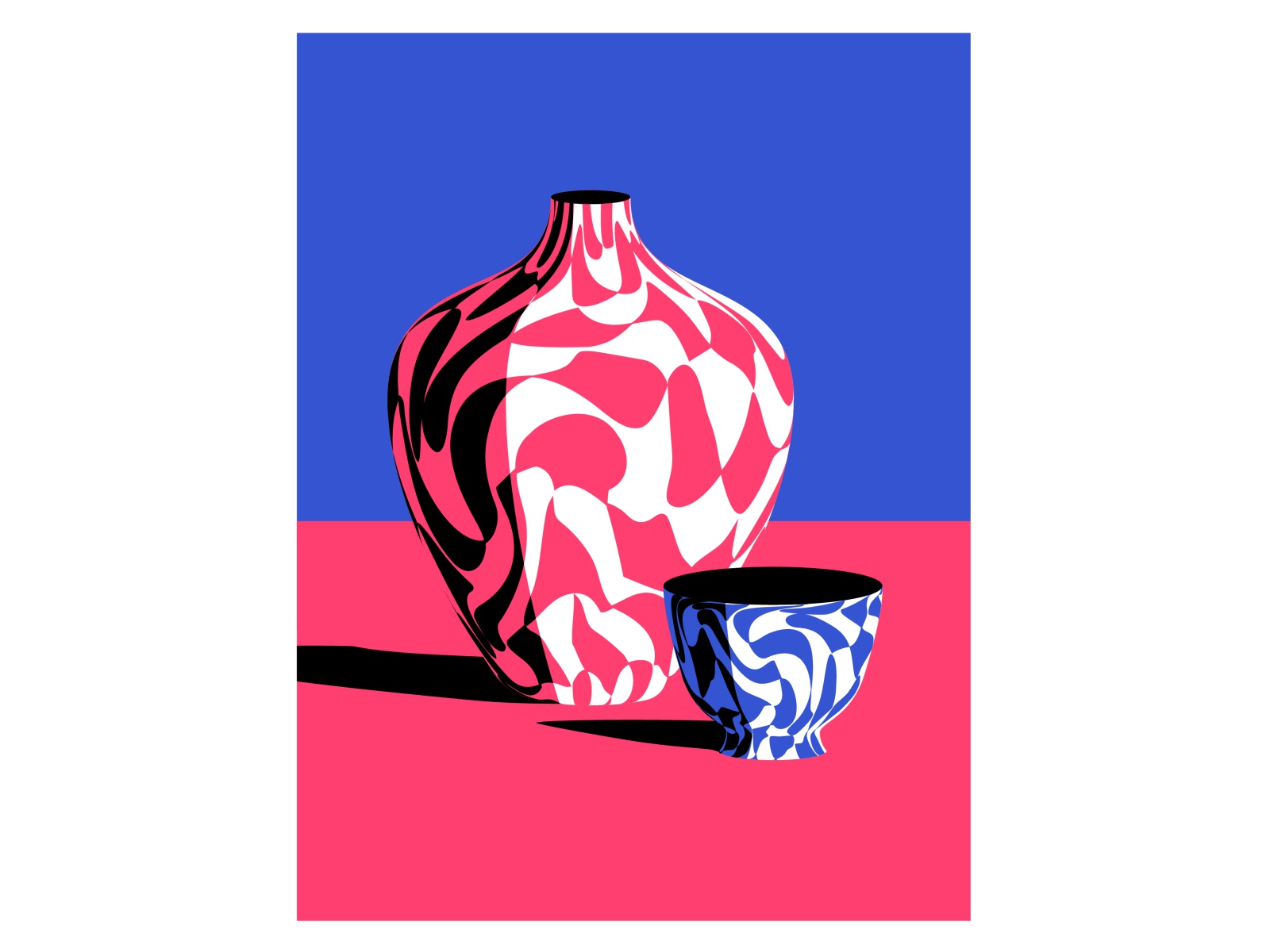 Vase and a Bowl marble bowl vase stilllife vector art vector.jpg