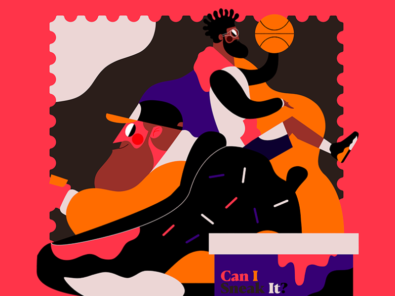 CAN I SNEAK IT color dribbble basketball flat illustration art by frie.png
