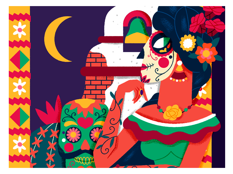 CATRINA latino culture mistery jhonny núñez ilustración flat vector ph.png