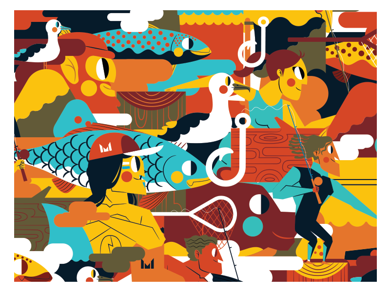 MONDO surf fishing color palette vector flat ilustración jhonny núñez.png