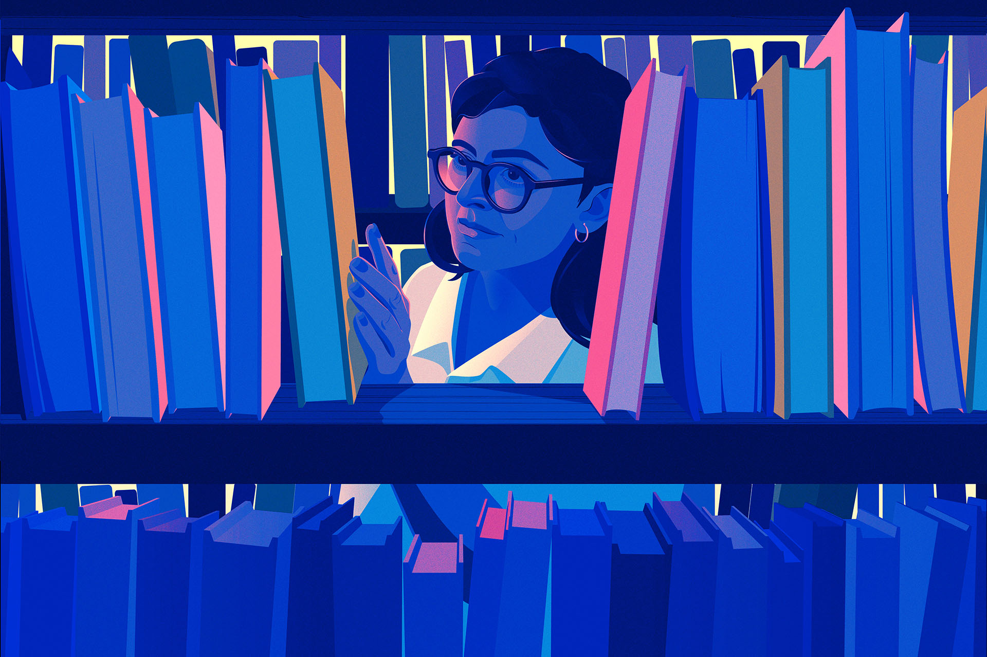 book Reading Editorial Illustration library read Education.jpg