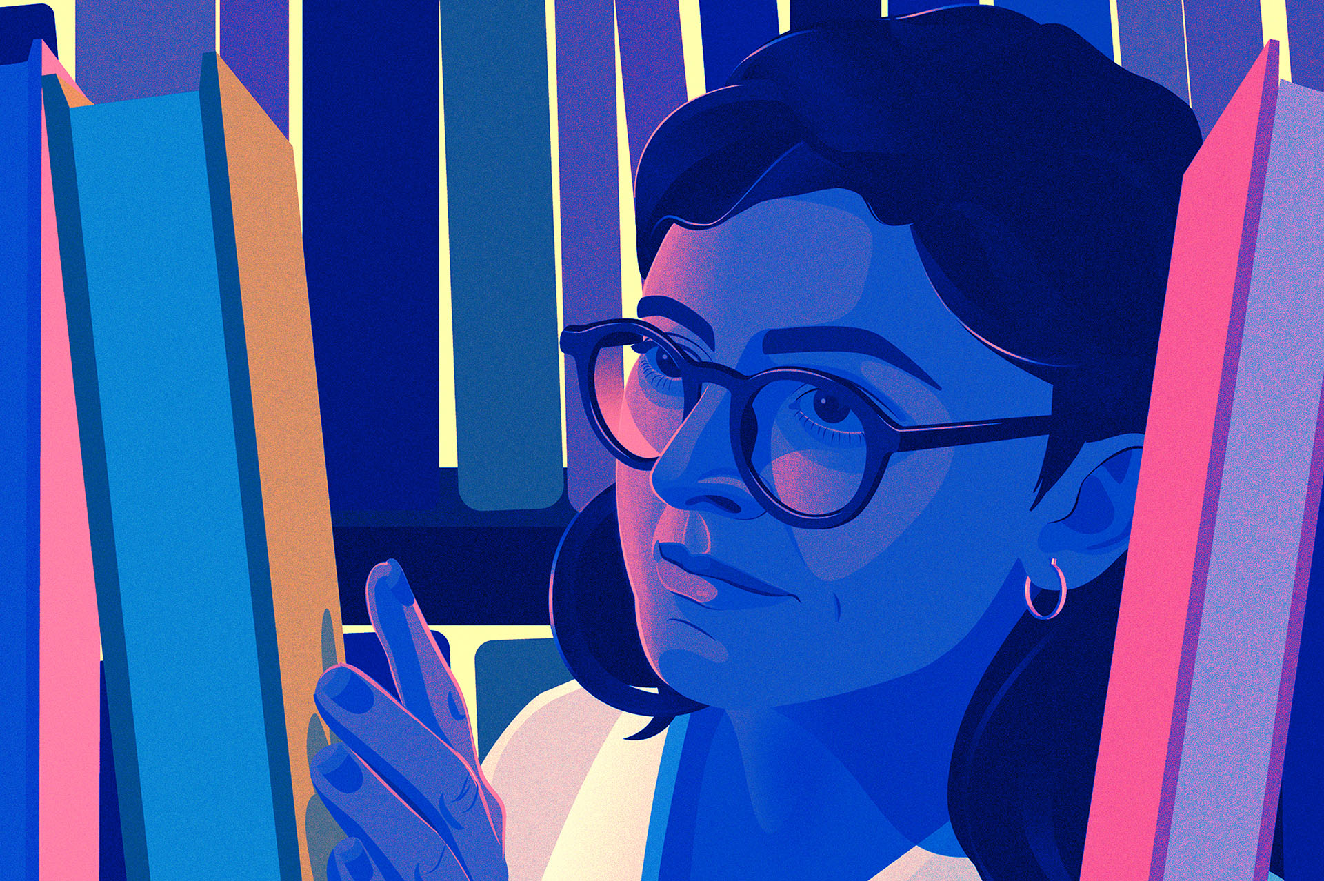 book Reading Editorial Illustration library read Education (2).jpg