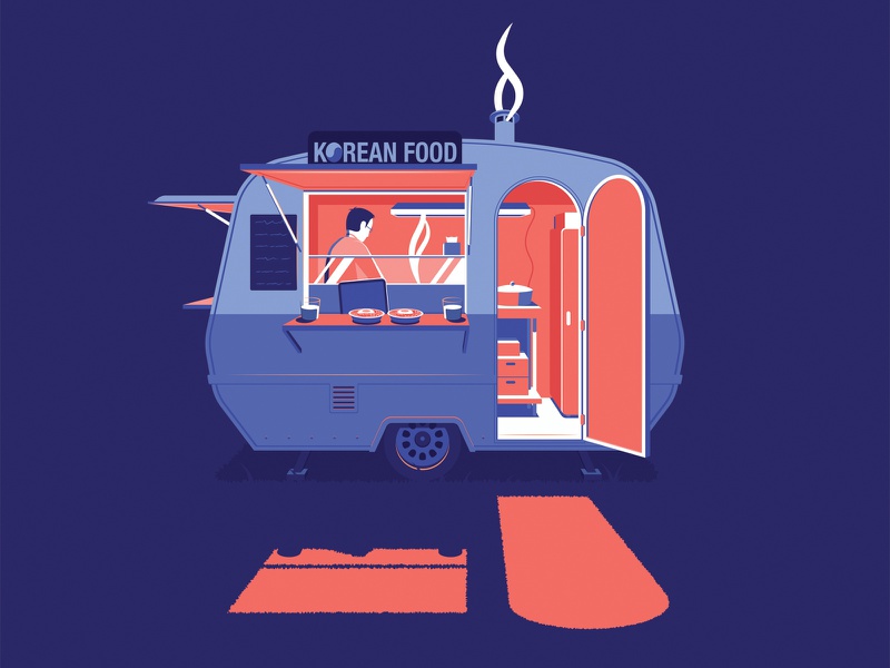 Korean Foodtruck korean night truck illustration amsterdam korea seoul.jpg