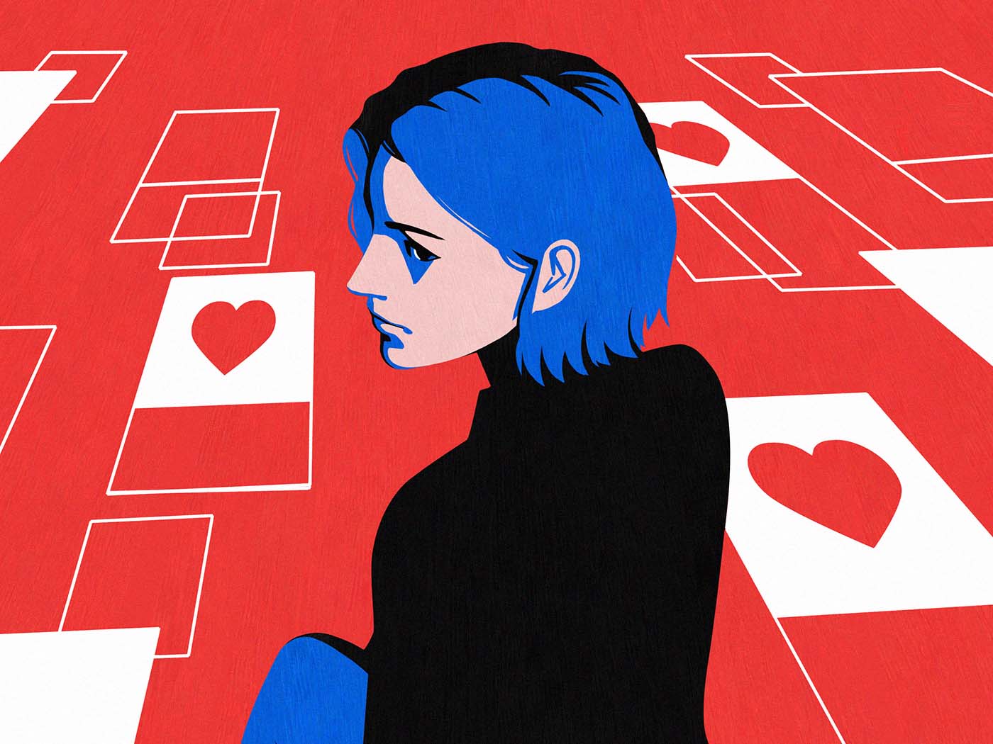 black blue Character instagram Love red relief silkscreen SNS (2).jpg