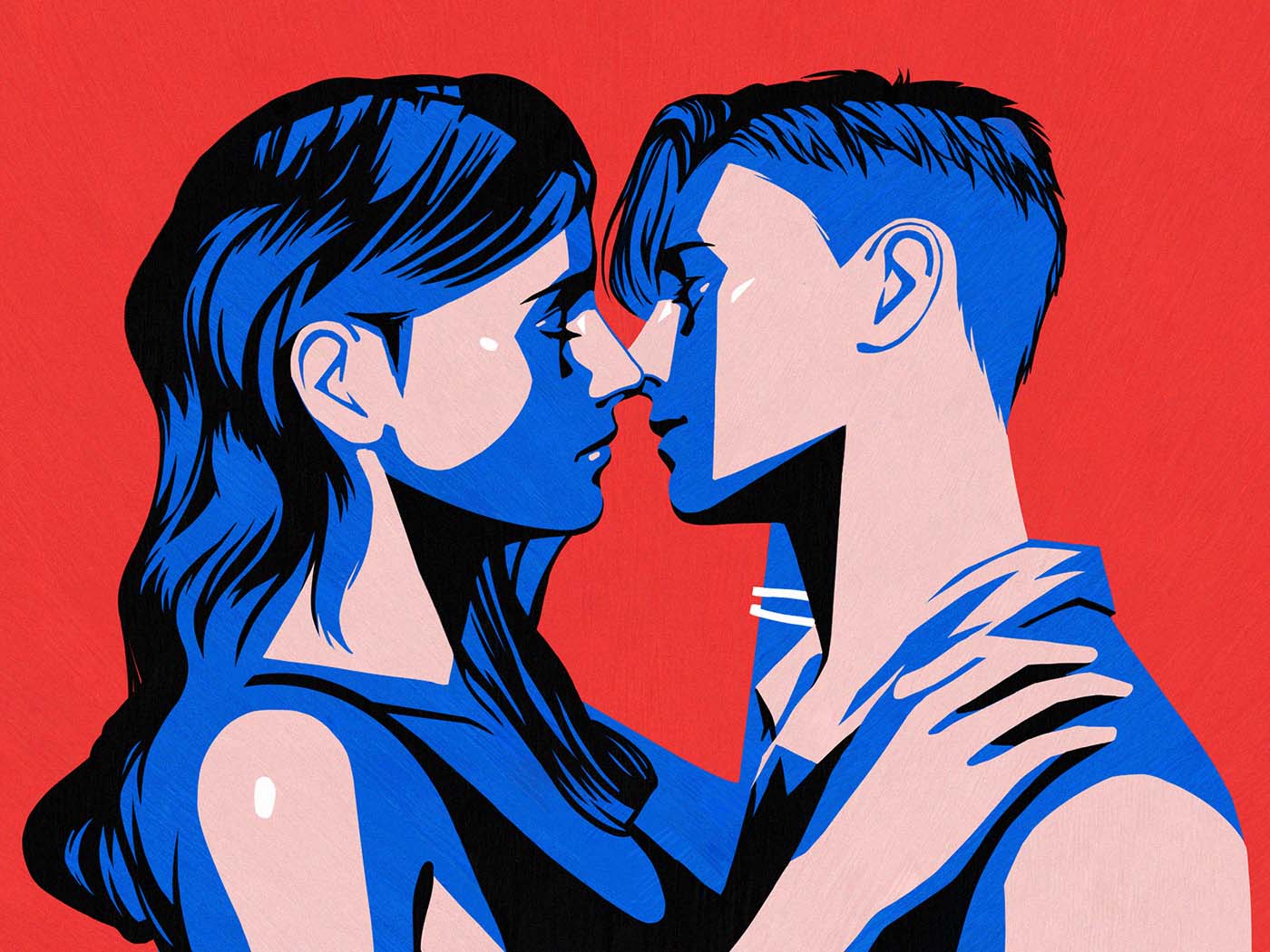 black blue Character instagram Love red relief silkscreen SNS (4).jpg
