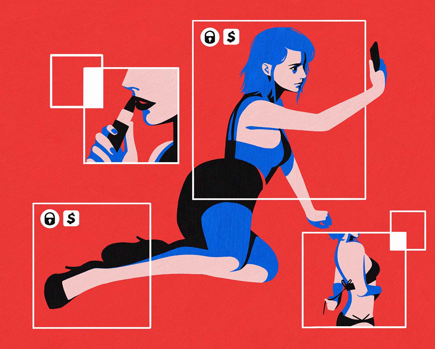 black blue Character instagram Love red relief silkscreen SNS (5).jpg