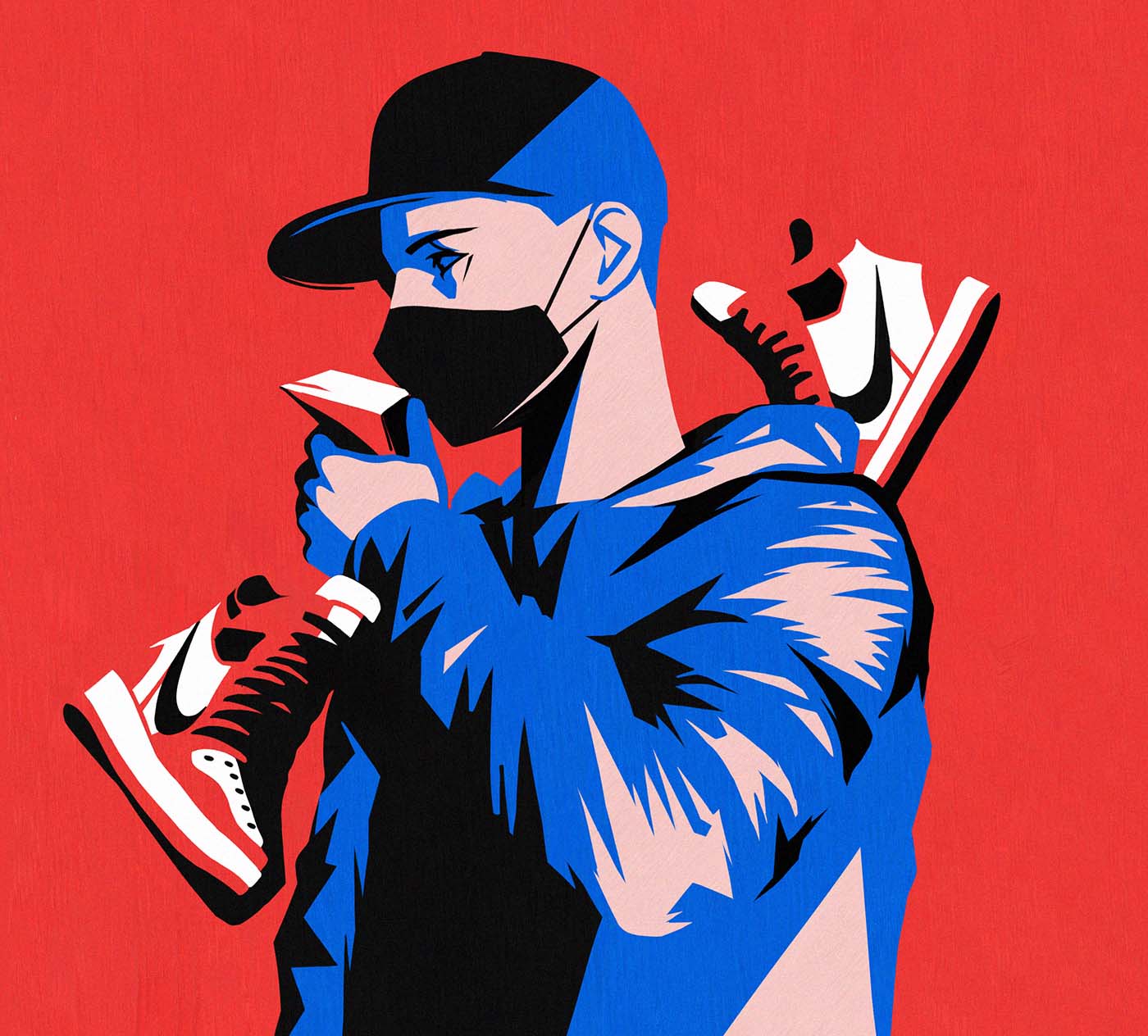 black blue Character instagram Love red relief silkscreen SNS.jpg