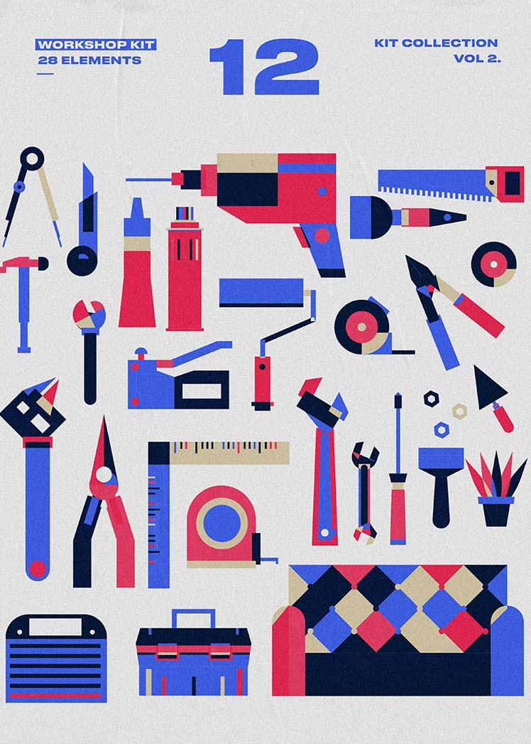color kit graphic Style blue red ILLUSTRATION  print poster (4).jpg