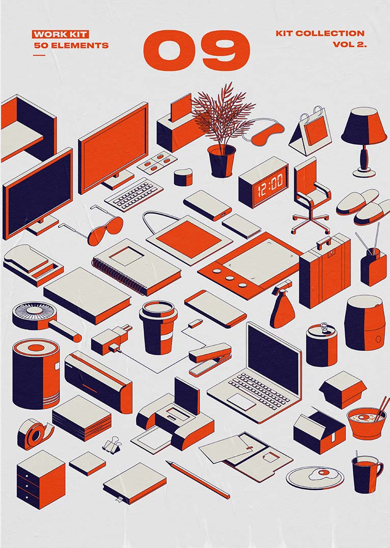 color kit graphic Style blue red ILLUSTRATION  print poster (7).jpg