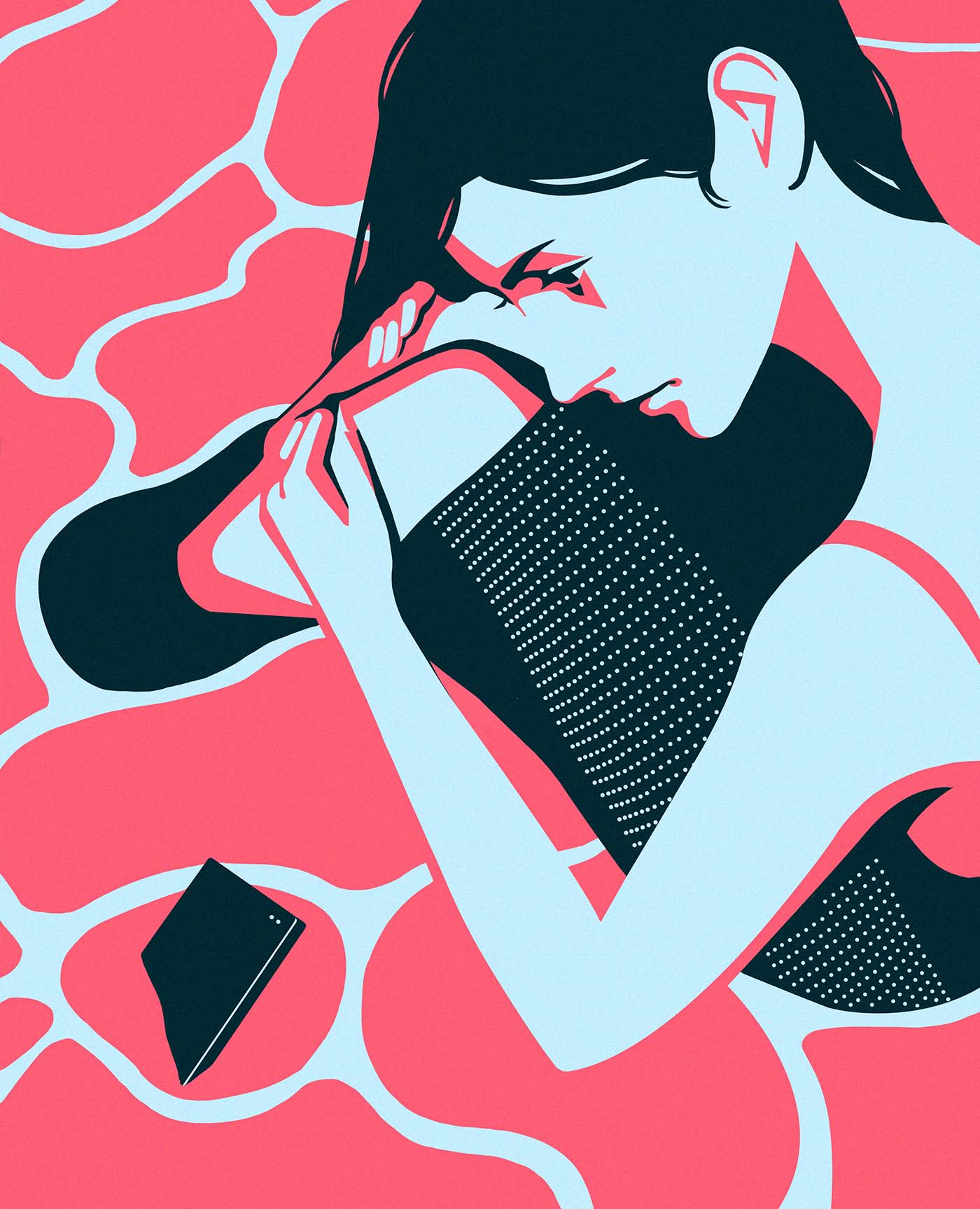 Love pink Pop Art Ocean water wave negative space silkscreen facebook.jpg