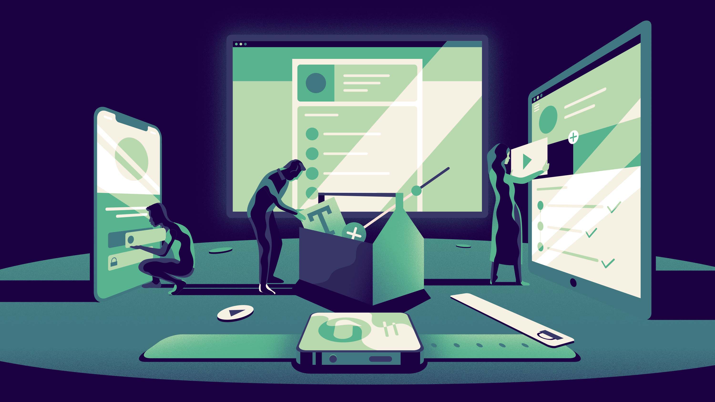 conceptual illustration design systems product illustration green Desi.jpg