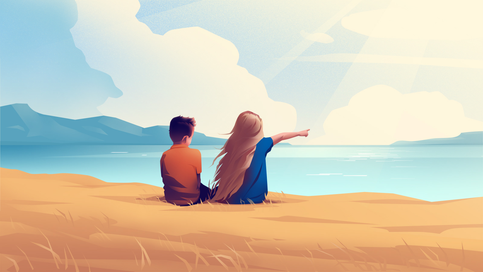 art children design ILLUSTRATION  kidsr Landscape light SKY vector wat.jpg