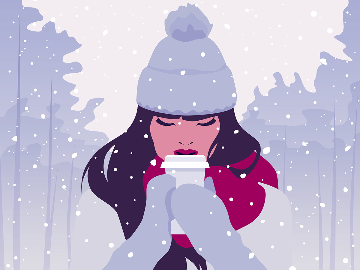 art ILLUSTRATION  coffeetogo girl scarf snow snowfall snowy.jpg