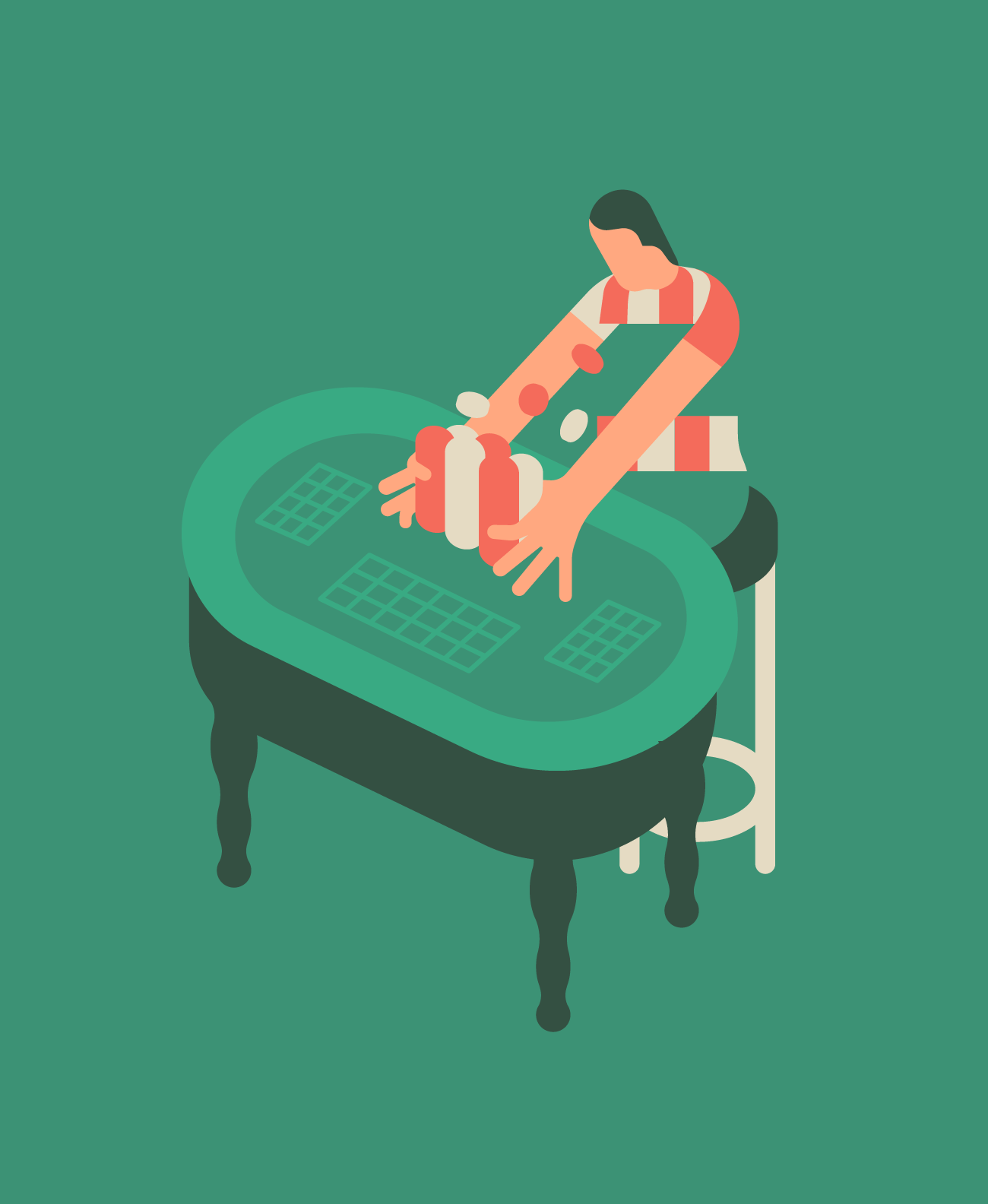 allin Poker play gambling ILLUSTRATION  Illustrator casino minimal bol.png