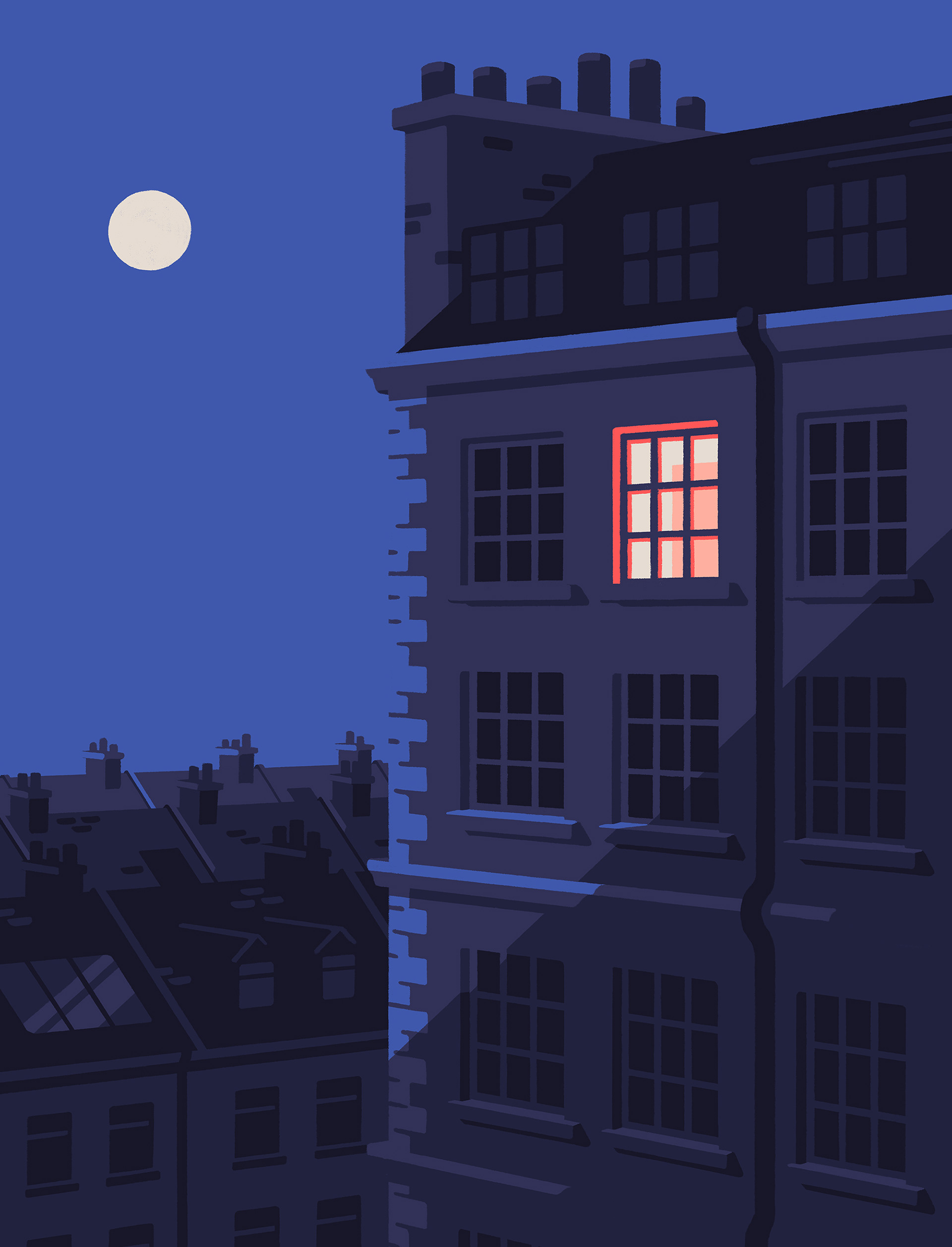architecture ILLUSTRATION  Illustrator Insomnia lockdown London moon m.jpg