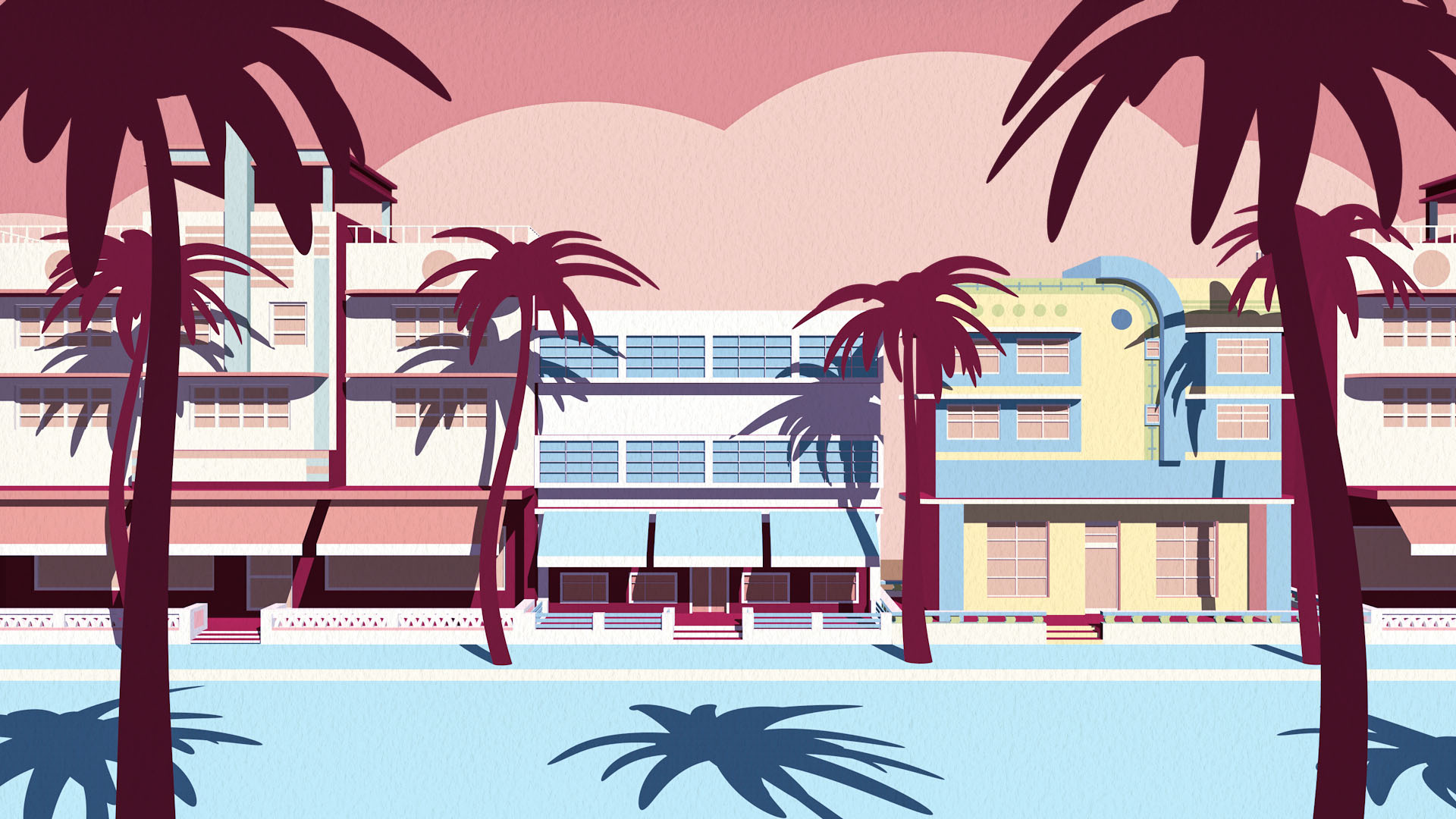 3D animation  c4d design flat loop motion building florida miami.jpg
